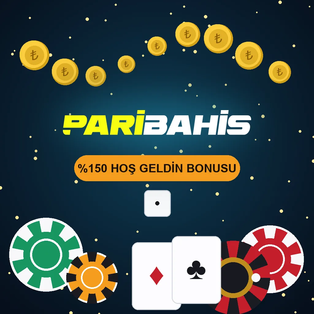 Paribahis casino markası için premium renkler ve çevrimiçi oyun öğeleri içeren parlak ve dinamik tanıtım görseli